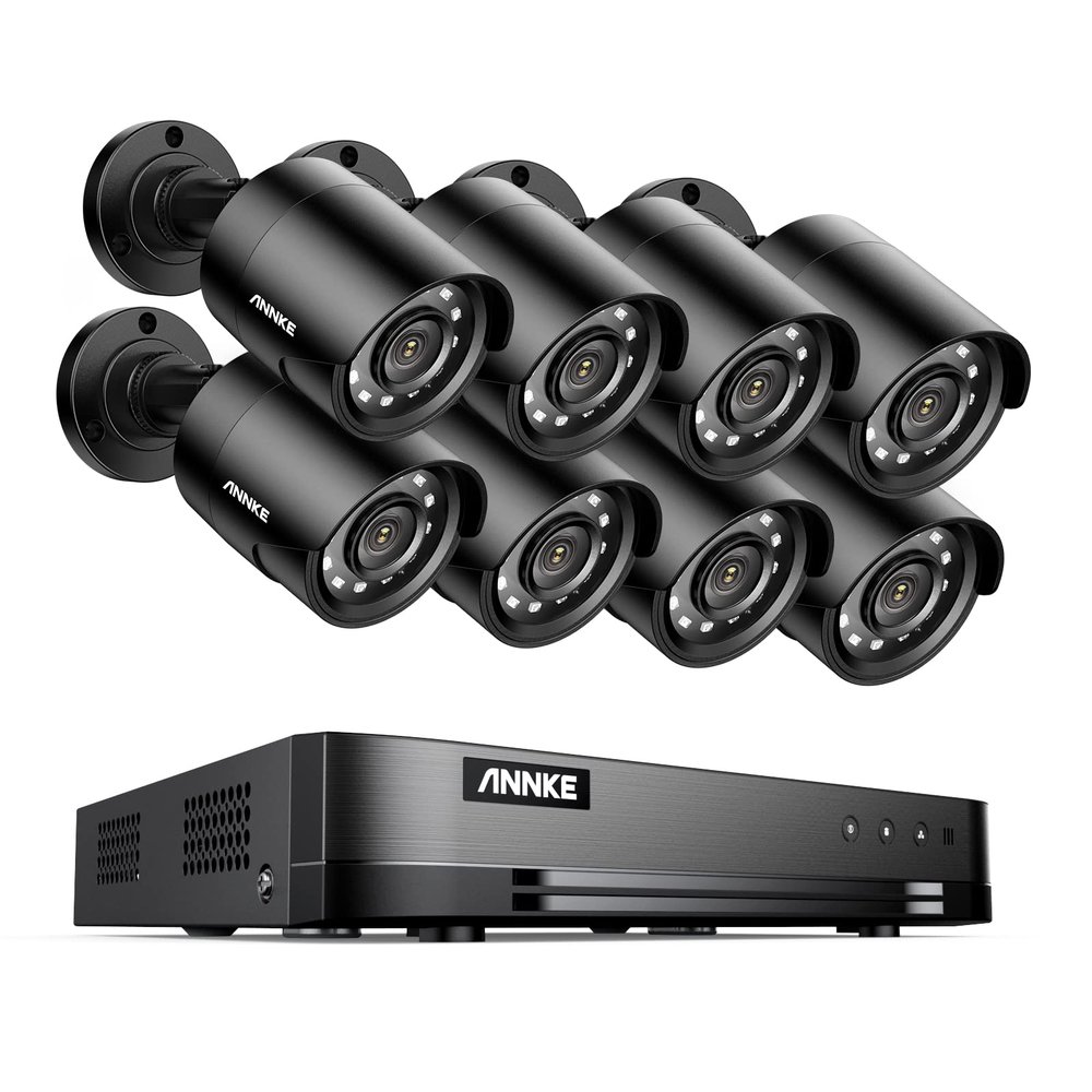 ANNKE 1080P Lite 16 Channel CCTV Security Camera System and 8 x 2MP Outdoor Indoor IP66 Bullet Cameras, 100ft Night Vision, Free APP & Email Alert, Motion Detection, Hard Drive Not Included
