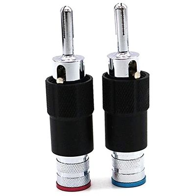 4pcs Hi-end Rhodium Plated Audio Video Speaker Jack 8mm Self-locking Male Banana Plug speaker Interconnector cale connector (Bundle : 4pcs)