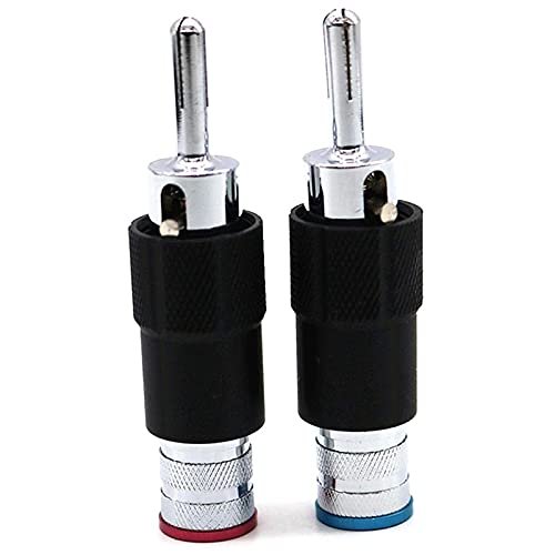 4pcs Hi-end Rhodium Plated Audio Video Speaker Jack 8mm Self-locking Male Banana Plug speaker Interconnector cale connector (Bundle : 4pcs)