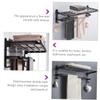 Cabilock 1pc Wall-Mounted Decorative Storage Rack Hook Shelf for Bathroom Non-Punching Towel Holder Design for Home Organization view 2
