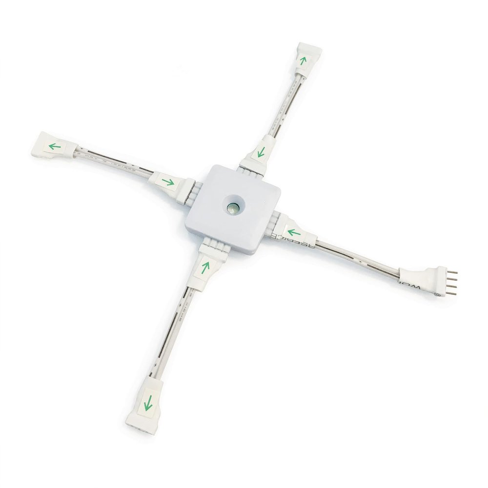 NoraLighting NARGB-701W X Splitter Cable for RGB & CCT Tape Light, White