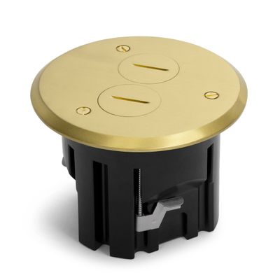 Lew Electric Round Floor Box Kit (Screw Plugs, Brass)