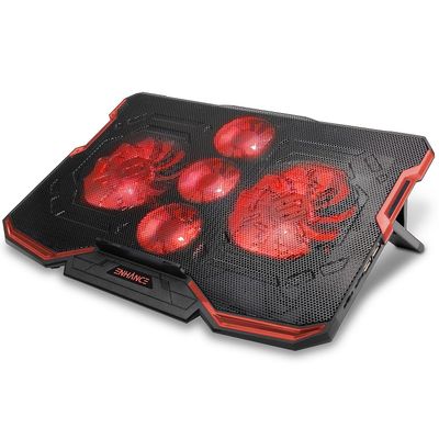 Enhance Cryogen 2 Laptop Cooling Pad (Red) - Upto 17" Screen Size Notebook, Gaming Console Support - 5 Fan(s) - 523.6 gal/min - Red