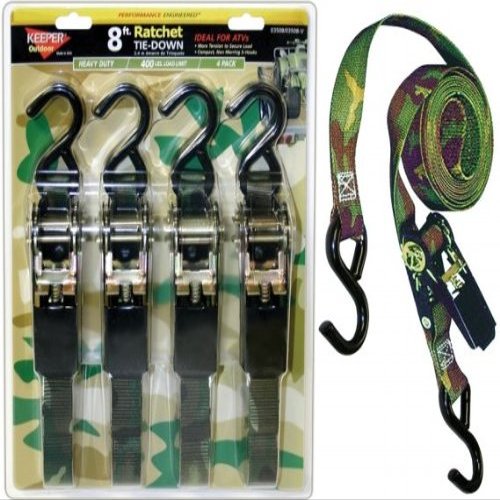 Hampton Products-Keeper Ratchet Tie Down, Camo, 8-Ft., 4-Pk.
