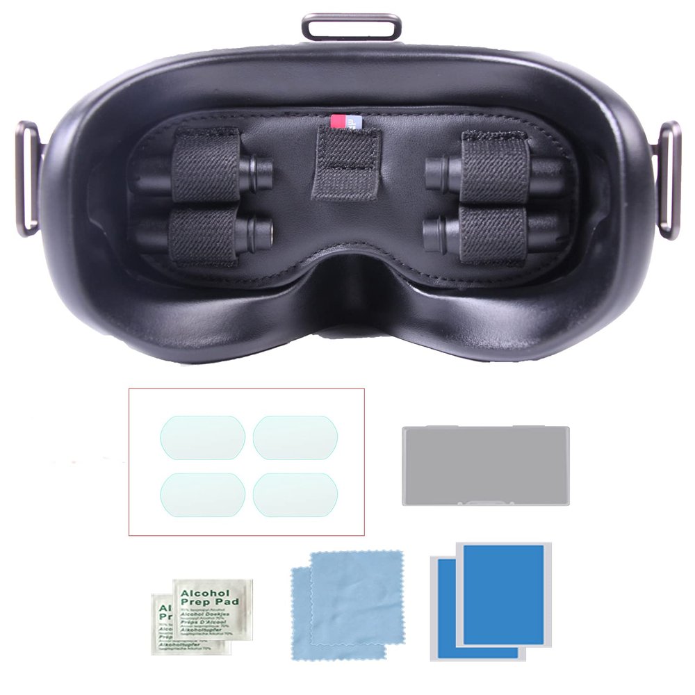 CZFRIEND Goggles V2 Protective Cover Dust-Proof Sun Protection Antenna Memory Card Storage Bag Storage Bag with Lens Protective Film for DJI FPV