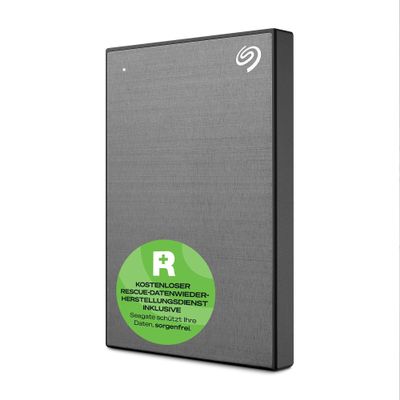 Seagate One Touch, 1TB, Password Activated Hardware encryption, Portable External Hard Drive, Portable External Hard Drive, PC, Notebook & Mac, USB 3.0, Space Gray (STKY1000404)