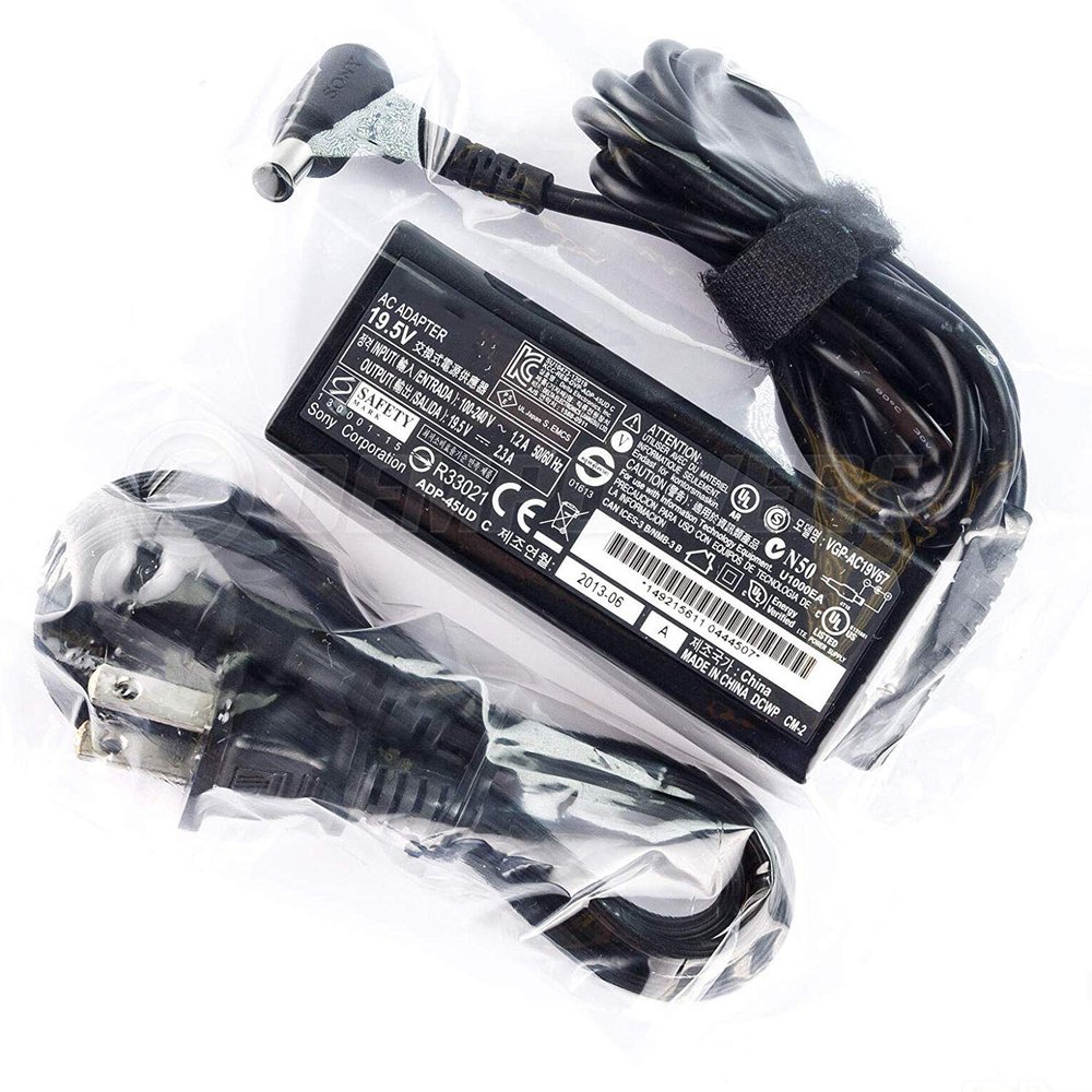 45W 19.5V 2.3A AC Adapter VGP-AC19V75 VGP-AC19V76 for Sony VAIO Fit 14A SVF14N15CDS Flip PC