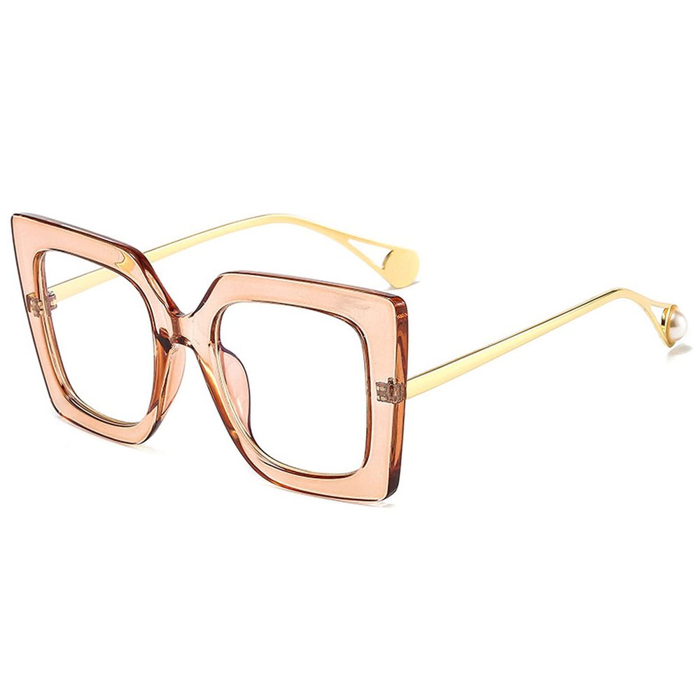 COTIA Oversized Big Frame Anti Blue Light Blocking Men Women Reading Glasses Resin Lens (tea, 4.0)