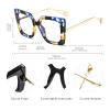 COTIA Oversized Big Frame Anti Blue Light Blocking Men Women Reading Glasses Resin Lens (tea, 4.0) view 4