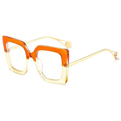 COTIA Oversized Big Frame Anti Blue Light Blocking Men Women Reading Glasses Resin Lens (orange, 4.0)