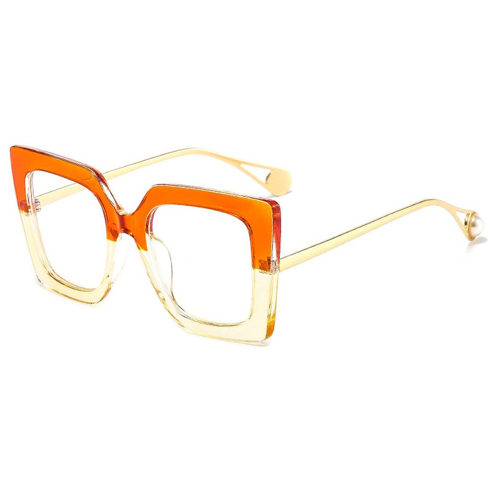 COTIA Oversized Big Frame Anti Blue Light Blocking Men Women Reading Glasses Resin Lens (orange, 4.0)