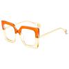 COTIA Oversized Big Frame Anti Blue Light Blocking Men Women Reading Glasses Resin Lens (orange, 4.0) view 1