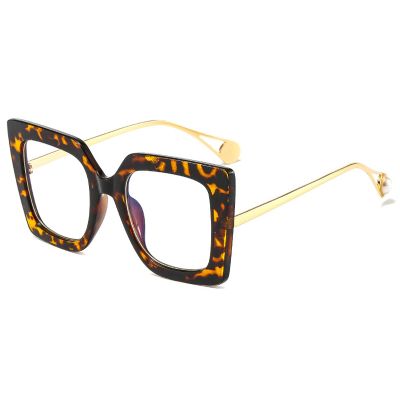 COTIA Oversized Big Frame Anti Blue Light Blocking Men Women Reading Glasses Resin Lens (leopard, 3.25)