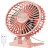 JZCreater USB Desk Fan, Portable Mini Fan, 3 Speeds Desktop Table Cooling, Plug in Power, Rotation Strong Wind, Quiet Personal Small Fan for Home Desktop Office Travel Bedroom, Pink view 1