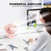 JZCreater USB Desk Fan, Portable Mini Fan, 3 Speeds Desktop Table Cooling, Plug in Power, Rotation Strong Wind, Quiet Personal Small Fan for Home Desktop Office Travel Bedroom, Pink view 2