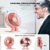 JZCreater USB Desk Fan, Portable Mini Fan, 3 Speeds Desktop Table Cooling, Plug in Power, Rotation Strong Wind, Quiet Personal Small Fan for Home Desktop Office Travel Bedroom, Pink view 4