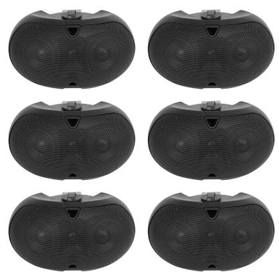 Rockville D4-70 Dual 4 in 70V Commercial Restaurant Wall Mount Speakers, Weather Resistant Cabinet, 70V/100V Tap Settings, for Retail Stores, Offices & Patios, 6-Piece