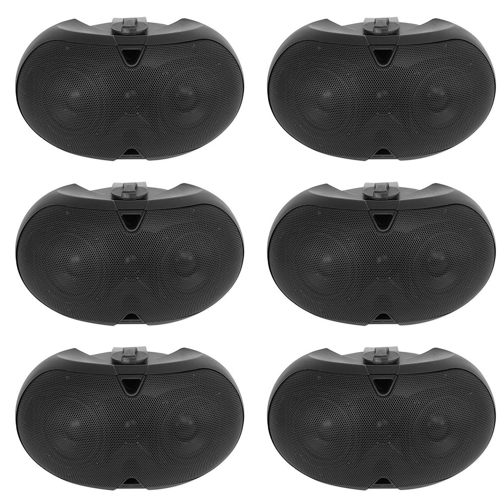 Rockville D4-70 Dual 4 in 70V Commercial Restaurant Wall Mount Speakers, Weather Resistant Cabinet, 70V/100V Tap Settings, for Retail Stores, Offices & Patios, 6-Piece
