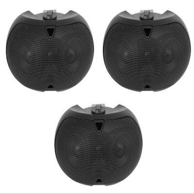 Rockville D4-70 Black Dual 4 in 70V Commercial Wall Mount Speakers, Compact Design, Wide Dispersion, for Dining, Office and Retail Use, 3-Piece