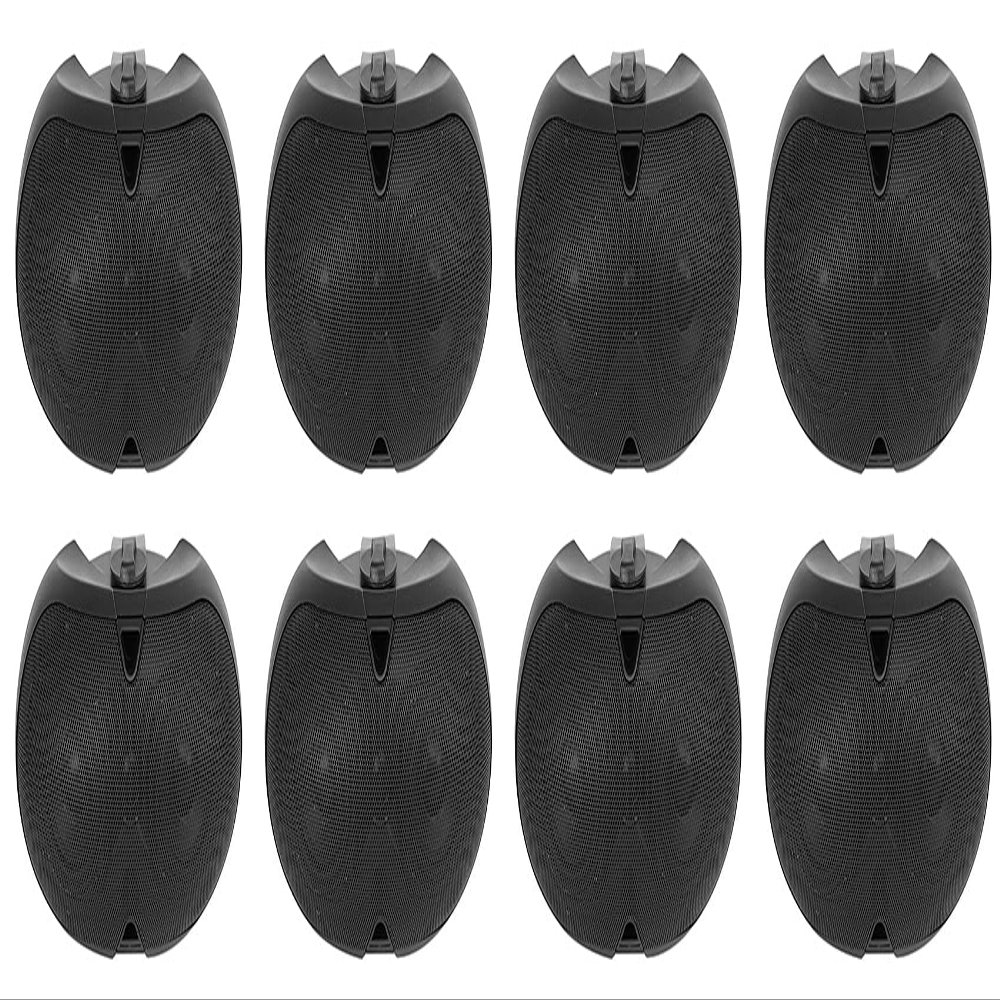 Rockville D4-70 Black Dual 4 in 70V Commercial Wall Mount Speakers, Compact Design, Wide Dispersion, for Dining, Office and Retail Use, 8-Piece