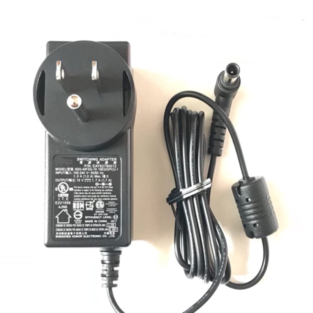 GHAG Replacement AC Adapter Charger for LG 20MT45A 20MT45B 22MT45A LCD TV E1948S E2242C E2249 E2351VZ W1947CY 1.7A US Plug 27EA33 E2242C