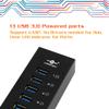 13-Port USB 3.0 Aluminum Hub (All Data/Charging BC 1.2), 12V/5A Premium Power Adapter (UGT-AH131U3-BK) view 4