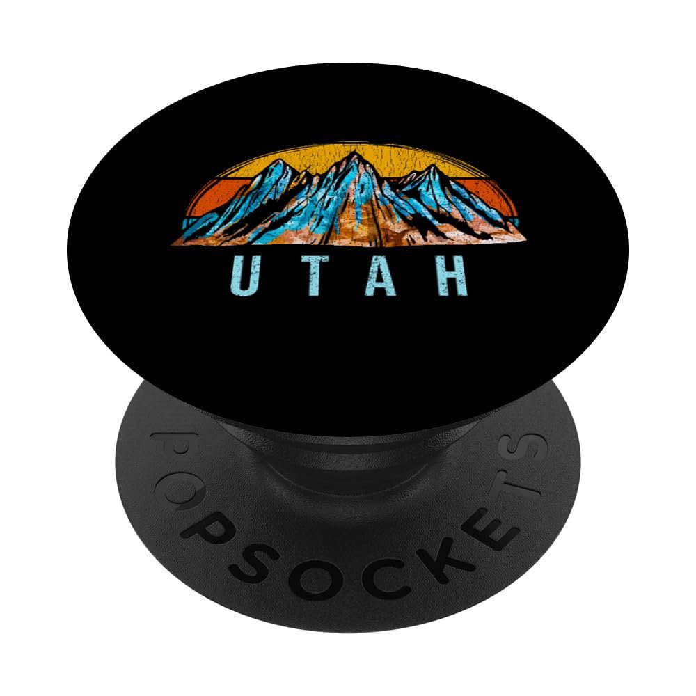 Vintage Utah Retro Mountains Distressed PopSockets Adhesive PopGrip