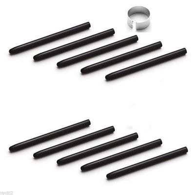 10 Pcs Black Standard Pen Nibs for WACOM CTL-490, CTL-690, CTH-490, CTH-690 w/Removal Ring