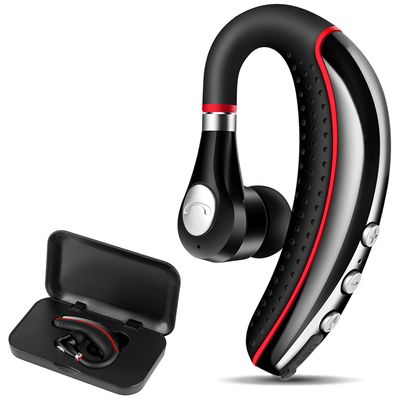 LSAPT Bluetooth Headset V5.0,Wireless Bluetooth Earpiece with Noise Canceling Mic for Cell Phone,Business Earphone for Driving/Trucker/Office,Sweatproof Headset for Android/iPhone-RED