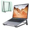 2 in 1 Laptop Stand for Desk, Laptop Holder Riser Computer Stand Aluminum Vertical Notebook Stand Compatible with MacBook Air/Pro Dell HP Lenovo, More 10-17" Laptops-Gray view 1