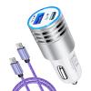 USB C Car Charger Fast Charging C Cord for Samsung Galaxy A17 A16 5G S24 S23 A15 A14 A25 S22 S21 Ultra/S21+/S20 FE/Note 20 S10e S9 A71 A72 A52 A32,iPhone 16 Pro Max 15,30W Phone Automobile Adapter view 1
