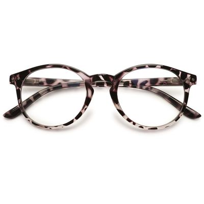 KOOSUFA Blue Light Blocking Reading Glasses Round Women Men Spring Hinge Lightweight Computer Reader Eyeglasses Eyewear Tortoise +1.25