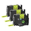 GREENCYCLE Compatible for TZ TZE C41 TZe-C41 AZE C41 0.7 Inch 3/4" Black on Fluorescent Yellow Laminated Label Tape 18mm x 5m for PTD400, PT-P750W, PTD450, PTD600, PTP700, PTP710BT, 3 Pack view 1