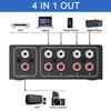 4-Way Stereo L/R Sound Channel Bi-Directional Audio Switcher, 1 in 4 Out or 4 in 1 Out, L/R Sound Channel Audio Switch Splitter RCA Stereo Switch Selector for DVD Stereo Speaker CD Player view 3