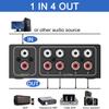 4-Way Stereo L/R Sound Channel Bi-Directional Audio Switcher, 1 in 4 Out or 4 in 1 Out, L/R Sound Channel Audio Switch Splitter RCA Stereo Switch Selector for DVD Stereo Speaker CD Player view 4