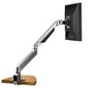 Ergonomic Single Monitor Arm with Easy to Adjust Pneumatic Lift, Slim Profile, Clamp Mount, Holds Monitors up to 27" with Wire Management, Silver view 2