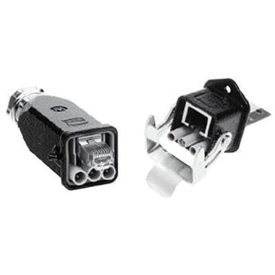09573680510000, Han 3A-M RJ45 Connector Socket Straight PCB Mount