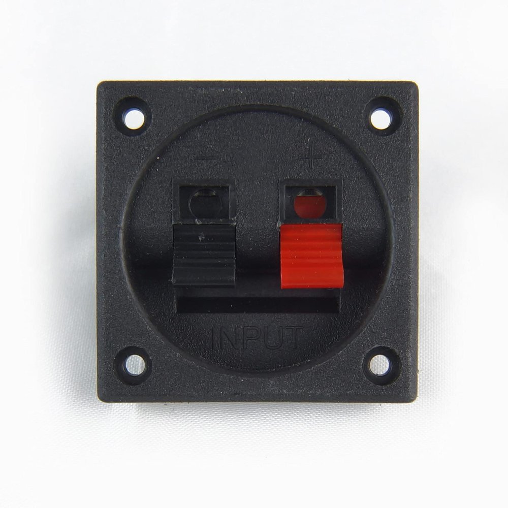 Audio Speaker Input Terminal Pair Wire Cable Connector Rounded 56mm (Lot of 2)