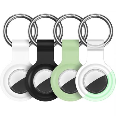Compatible with AirTag Holder Case Keychain 4 Pack, for AirTag 1st & 2nd Generation Key Chain Ring Case Cover for Air Tag Holder GPS Tracker Item Air Tags Finders Air Tagholder for Kids,Bags,Luggages