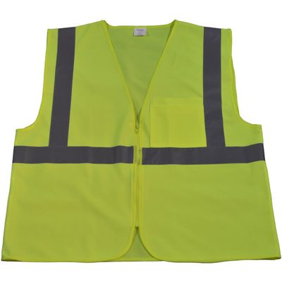 Sophia Harper LV2-CB0-L-XL Safety Vest ANSI Class 2 Lime Solid Zipper Closure1 Chest Pocket Large & Extra Large