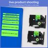 GREENCYCLE Compatible for TZ TZE D21 TZe-D21 AZE D21 0.35 Inch 3/8" Black on Fluorescent Green Laminated Label Tape 9mm x 5m for PTD210 D400AD D600 PTH100 PTH110 PT1290 PT-1230PC, 3 Pack view 3
