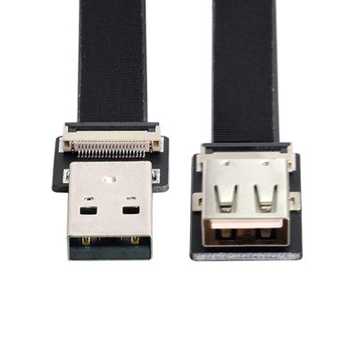 cablecc USB 2.0 Type-A Male to Female Extension Data Flat Slim FPC Cable for FPV & Disk & Scanner & Printer 100CM