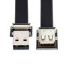 cablecc USB 2.0 Type-A Male to Female Extension Data Flat Slim FPC Cable for FPV & Disk & Scanner & Printer 100CM view 1