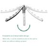Burlife Wall Mounted Folding Clothes Hanger Rack, Stainless Steel, Brushed, Silver, 2 Pack view 2