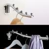 Burlife Wall Mounted Folding Clothes Hanger Rack, Stainless Steel, Brushed, Silver, 2 Pack view 4