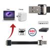 cablecc Up Angled USB 2.0 Type-A Male to Type-A Male Data Flat Slim FPC Cable 90 Degree for FPV & Disk & Scanner & Printer 50CM view 3