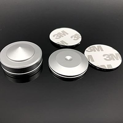 Aluminum Alloy HiFi Audio Speaker Spikes Speakers Repair Parts Foot Nails/Pads Bookshelf Speakers Anti-Shock Shock Absorber (Color : 4Set Pad and Nail S)