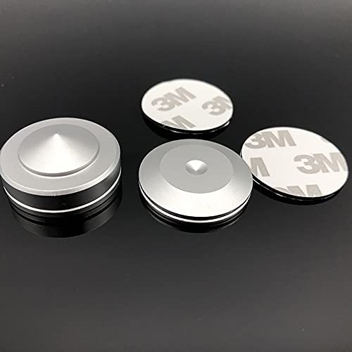 Aluminum Alloy HiFi Audio Speaker Spikes Speakers Repair Parts Foot Nails/Pads Bookshelf Speakers Anti-Shock Shock Absorber (Color : 4Set Pad and Nail S)