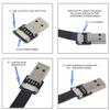 cablecc Up Angled USB 2.0 Type-A Male to Female Extension Data Flat Slim FPC Cable for FPV & Disk & Scanner & Printer 20CM view 2