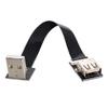 cablecc Down Angled USB 2.0 Type-A Male to Female Extension Data Flat Slim FPC Cable for FPV & Disk & Scanner & Printer 100cm view 1